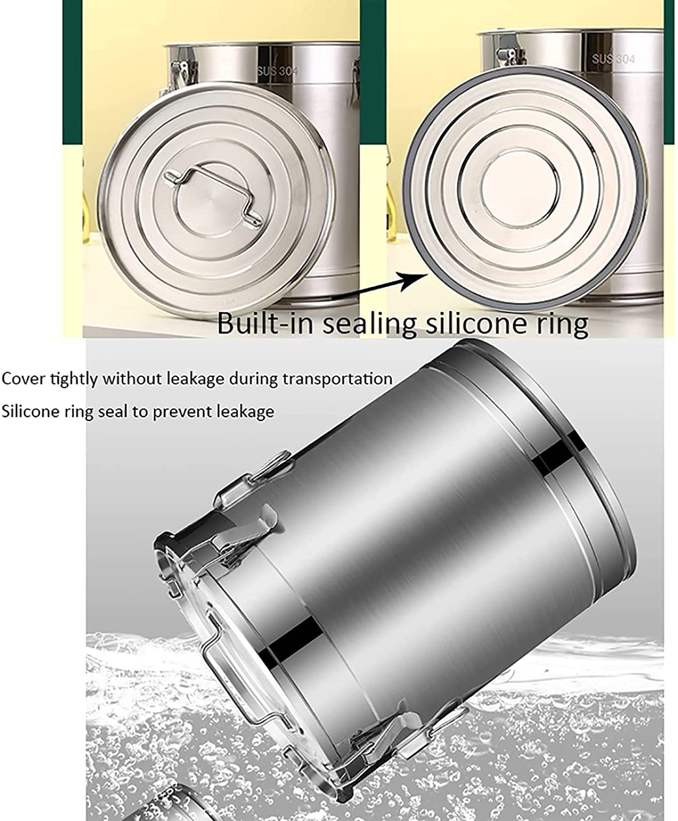 Amazon | ステンレス製ミルク缶ワインペール缶、大容量ミルクボトル