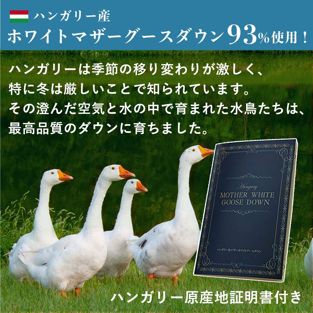 羽毛布団 シングル ハンガリー産ホワイトマザーグース プレミアム sk6492B