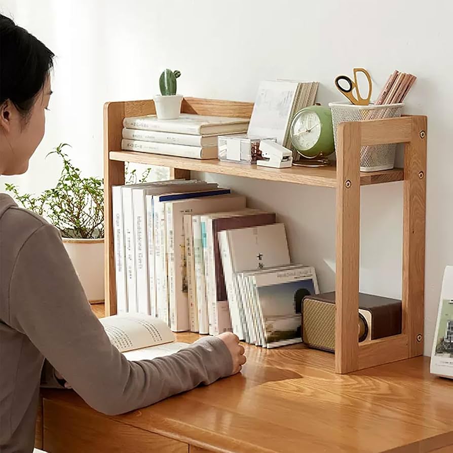 Amazon.co.jp: JIAOCKJIAO 木製卓上整理棚、机上ラック、ストレージ