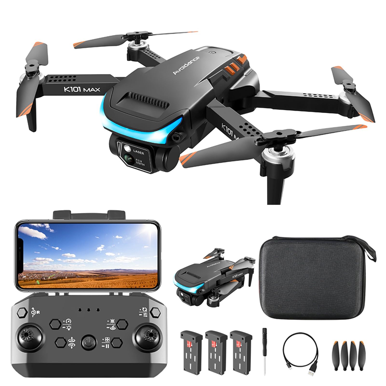 Amazon.co.jp: K101Max ドローン カメラ付き 100g未満 申請不要 1080P