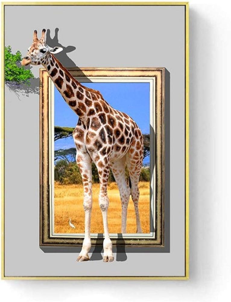 Amazon.co.jp: 創造的な壁の芸術の絵動物のキャンバスの絵画フレームの
