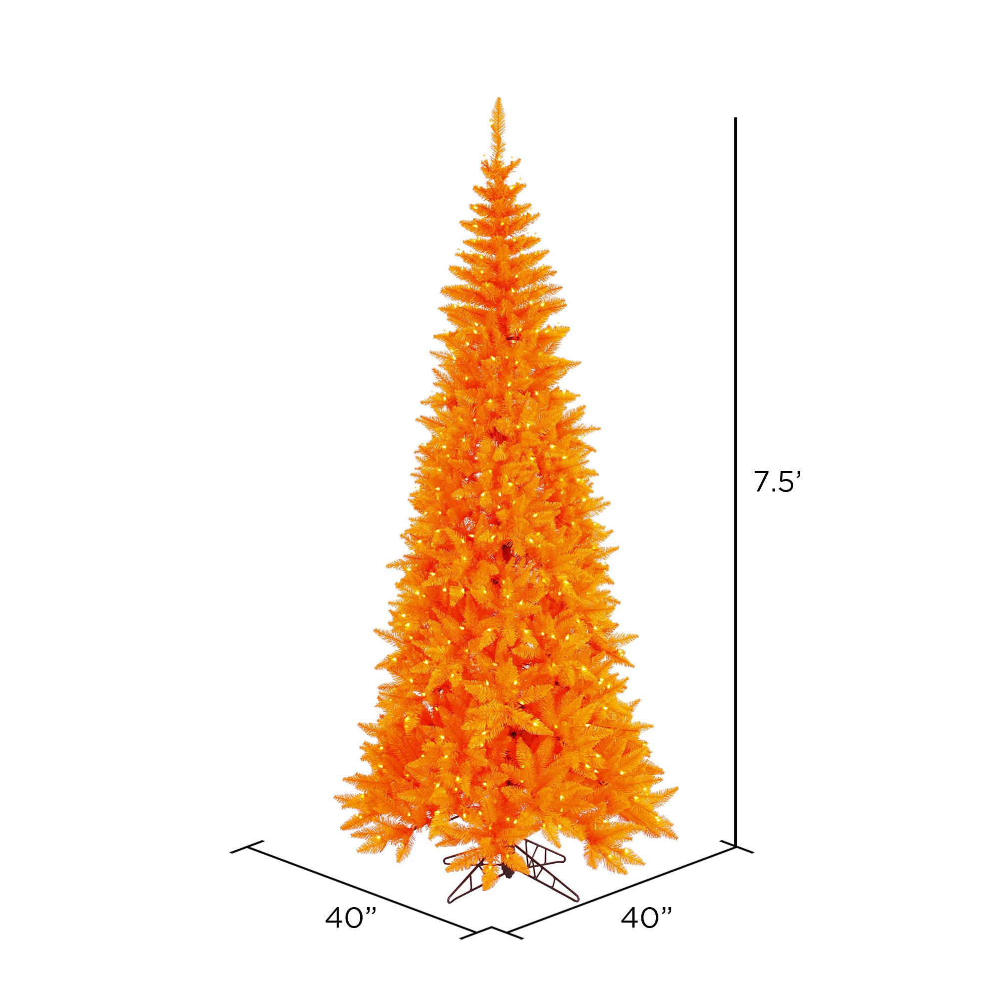 Amazon.com: Vickerman 7.5' Orange Fir Slim Artificial Christmas