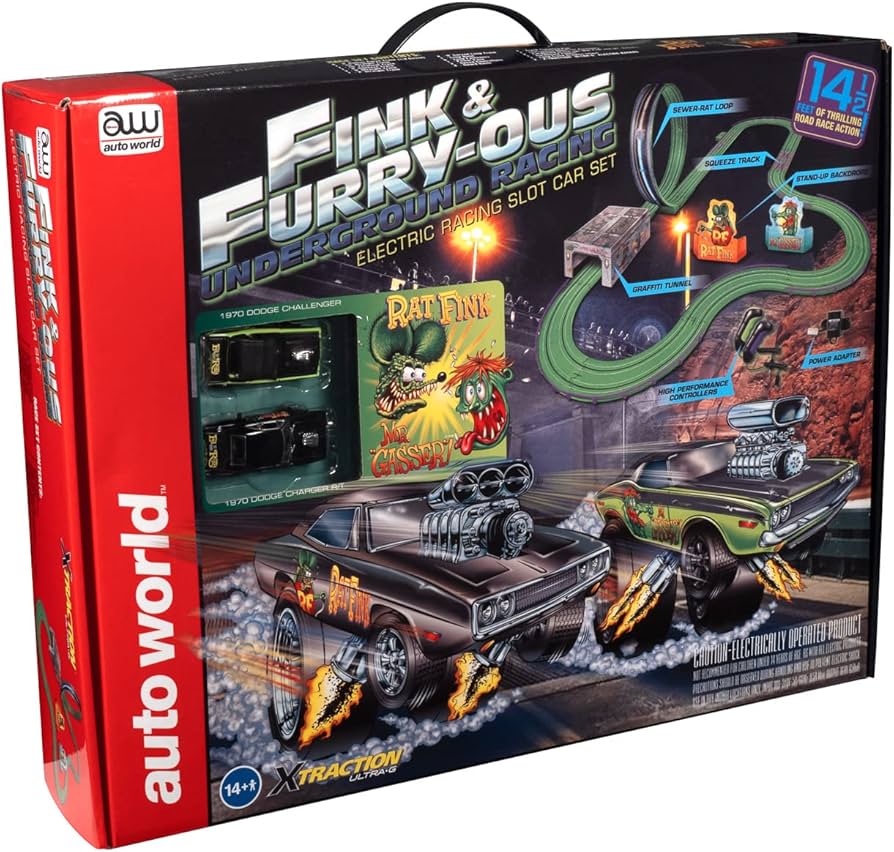 Auto World 14' Rat Fink Fink & Furry-OUS Underground Racing Slot