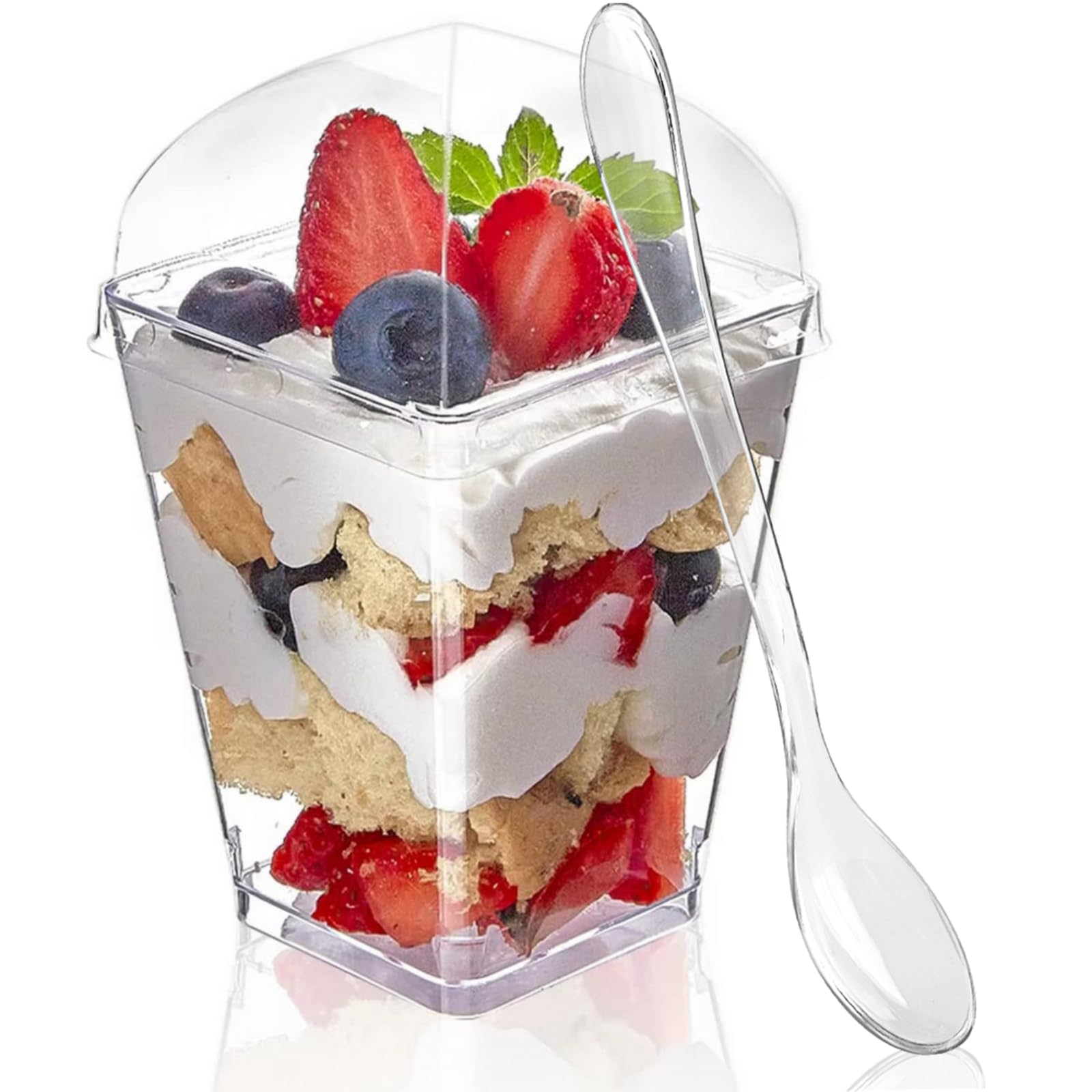 Amazon.com | Zezzxu 25 Pack 5 oz Dessert Cups with Dome Lids and