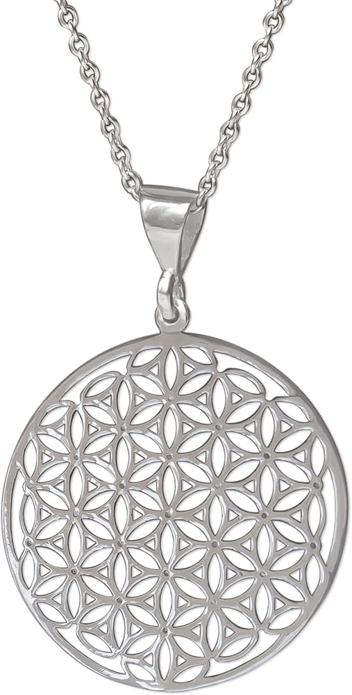 Amazon.com: Flower of Life Necklace Sterling Silver 925 - Sacred