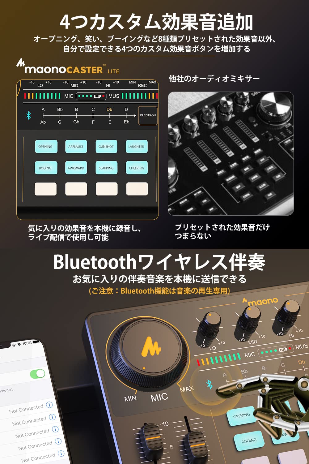 Amazon | MAONO オーディオミキサー インターフェース Mixer