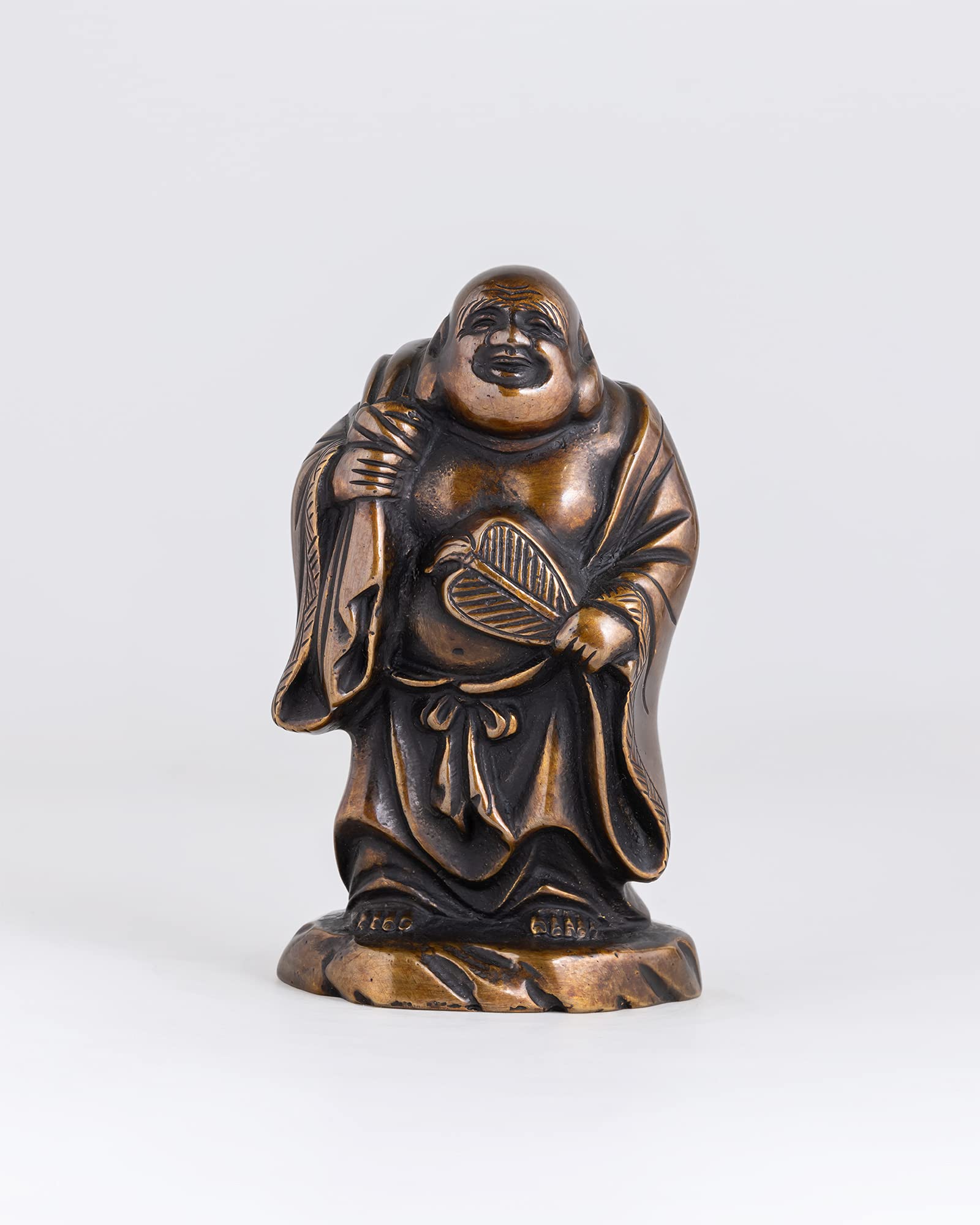 Amazon｜吉兆七福神 布袋（銅製/上味色）仏師：旭峰 原型＿仏像 置物