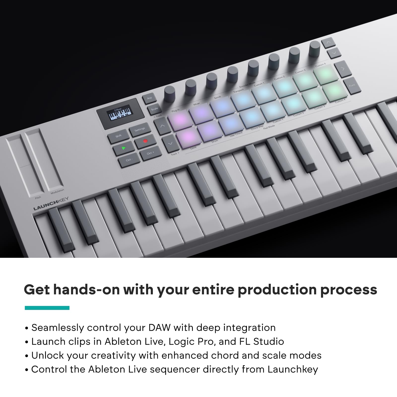 Amazon.co.jp: Novation Launchkey Mini 37 White [MK4] - ポータブル