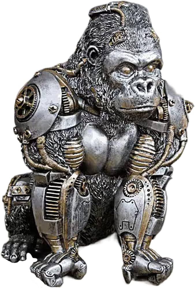 Amazon.co.jp: ゴリラ像と彫刻彫刻メカニカルパンクスタイルゴリラ