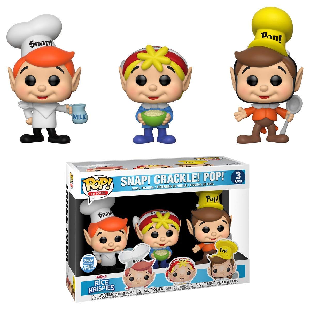 Amazon.com: Funko Pop! Ad Icons 3 Pack Rice Krispies Snap! Crackle