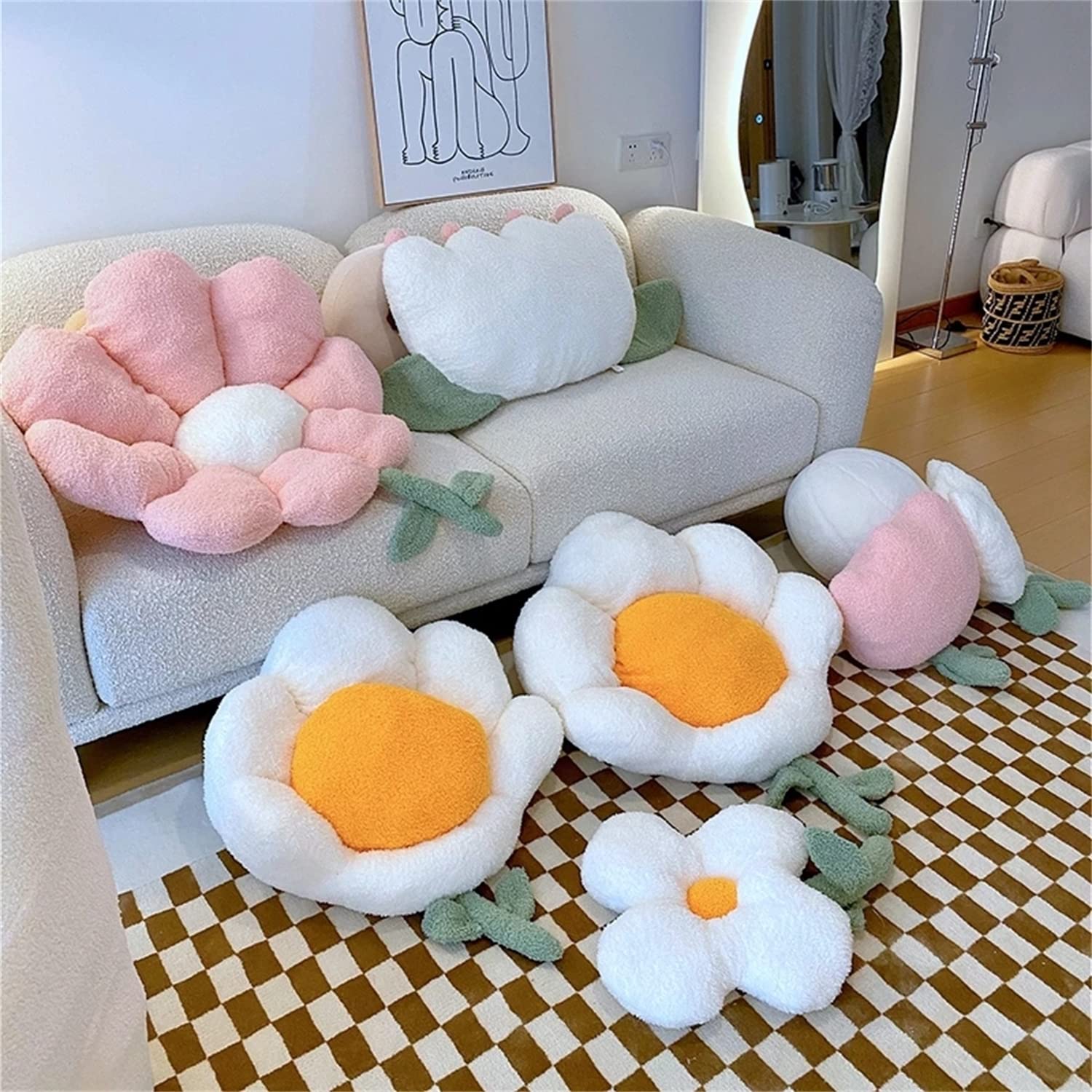 Amazon.co.jp: SIDAEHTRE 花の形のクッション、花の形のクッション