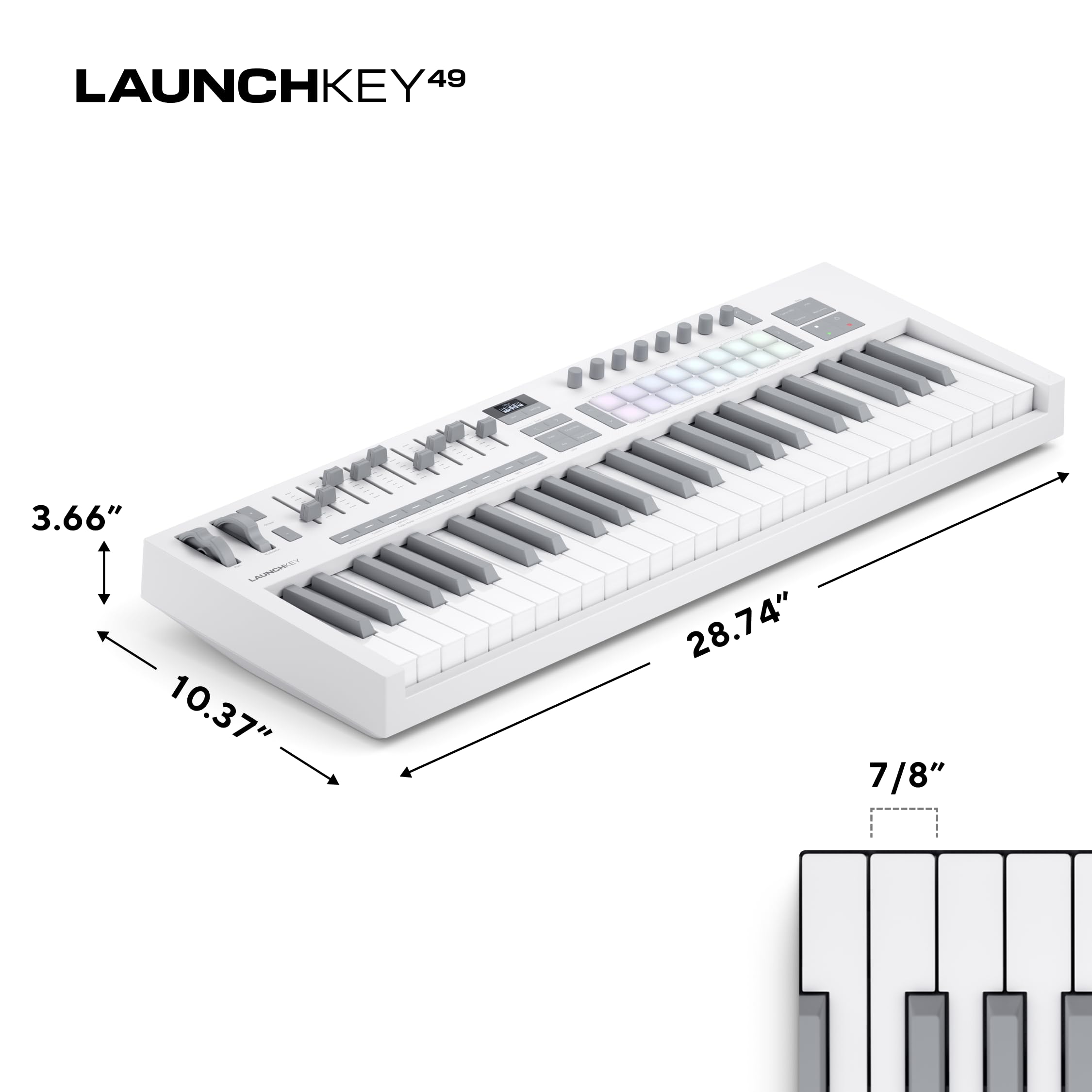 Amazon.com: Novation Launchkey 49 White MK4 – 49 Semi-Weighted Key
