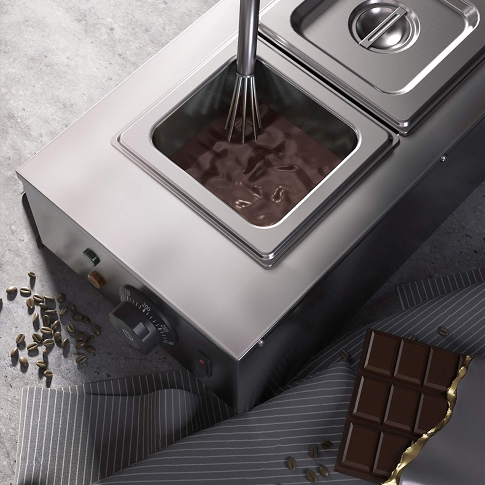 Amazon.co.jp : 市販のチョコレートテンパリングマシン、2タンクの溶解