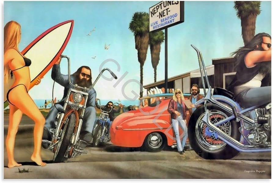 Amazon.com: CIGOLD David Mann Poste Motorcycle Ride Poster