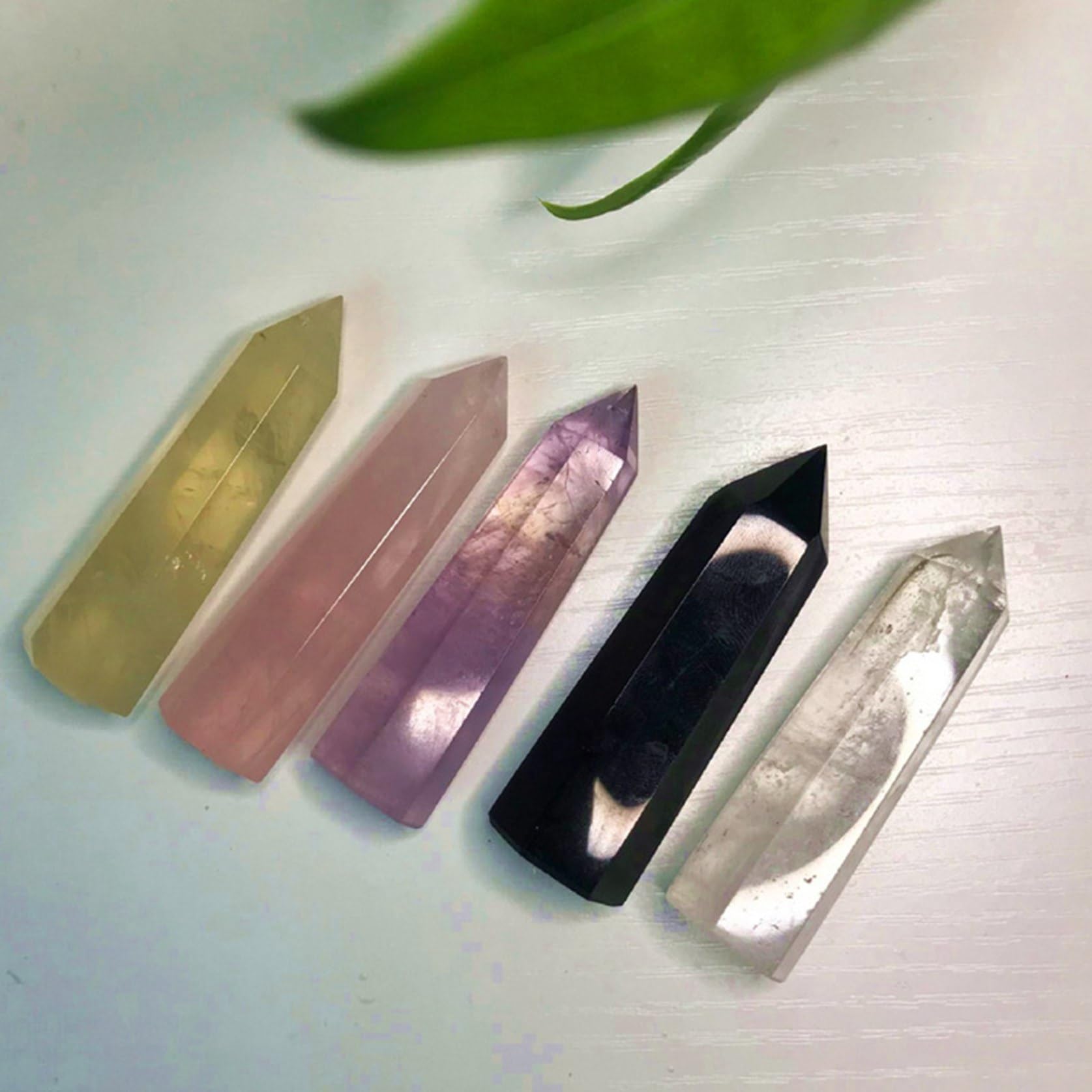 Amazon.co.jp: 水晶 天然石 六角柱 5点セット クリスタル さざれ石