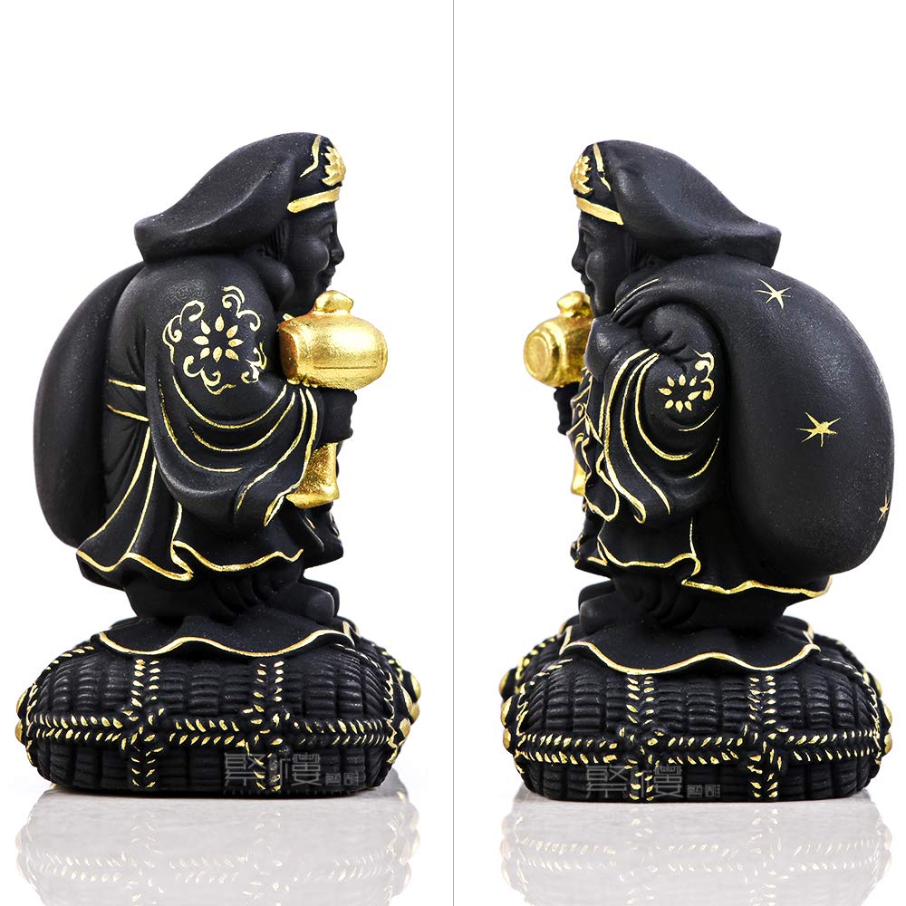 Amazon｜繁樓藝雕 仏像 大黒天 七福神 木彫り 柘植の木 開運招福 商売