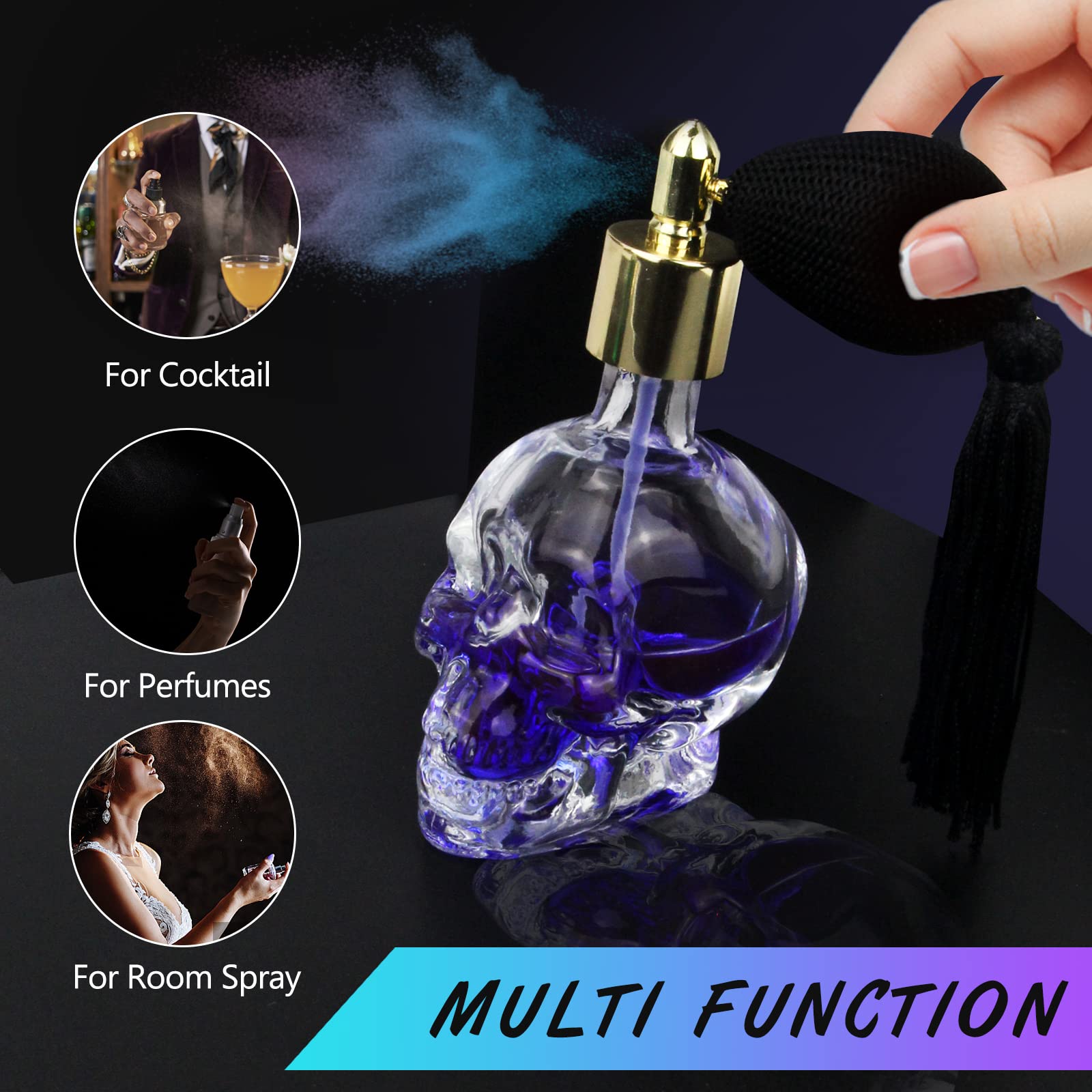 Amazon.co.jp: muguroom スカル香水ミストスプレーボトル ゴシック