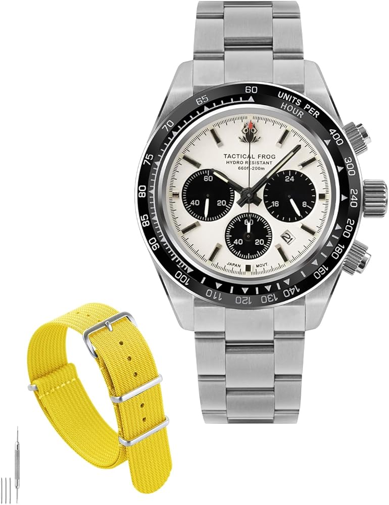 Amazon.com: TACTICAL FROG Watch for Men 41mm Panda Chronograph