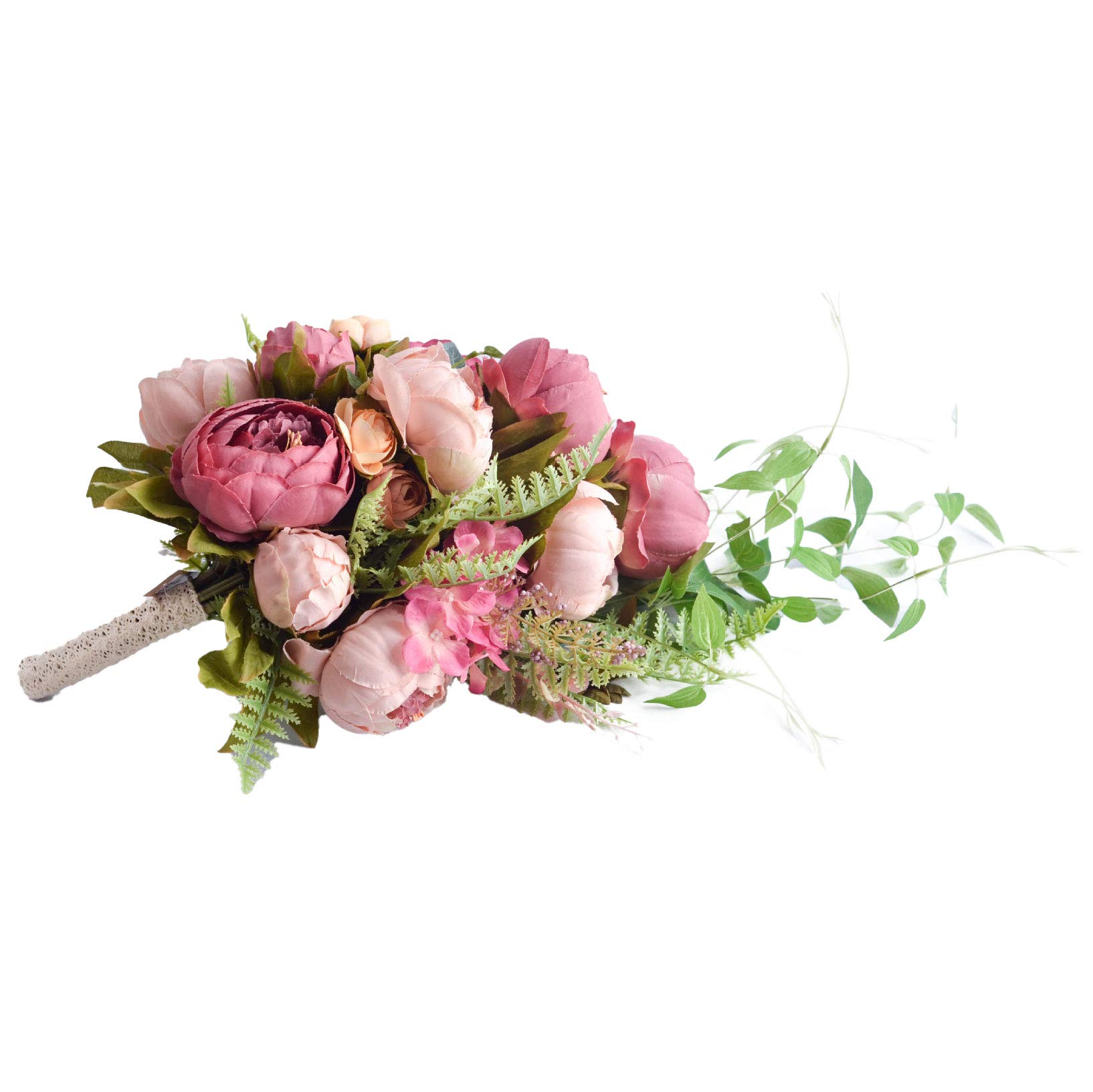Amazon｜【豪華な芍薬のキャスケード ブーケ ダークピンク 】結婚式 前