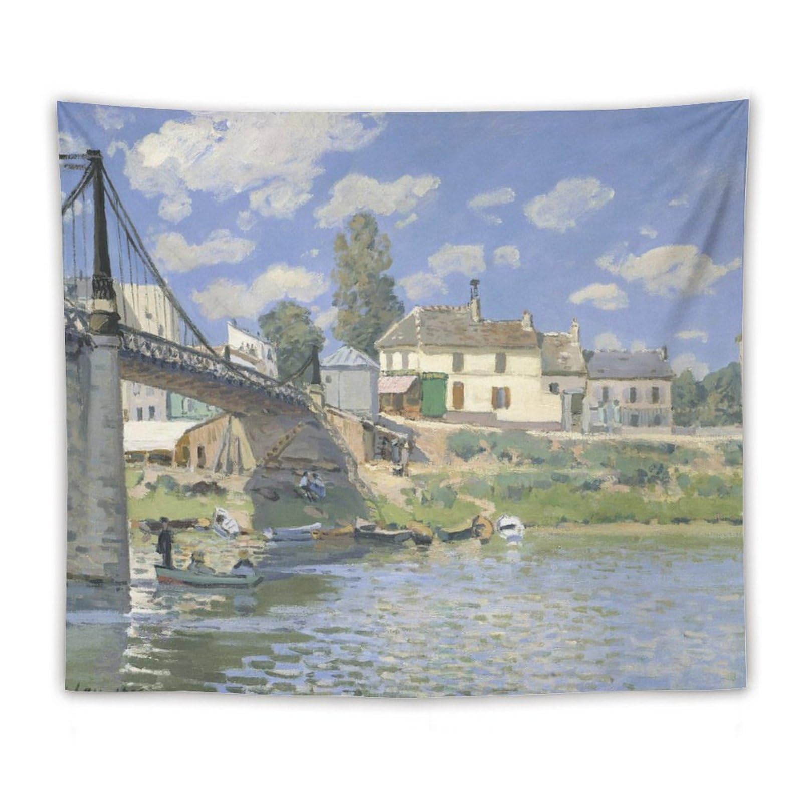 アルフレッド・シスレー、「ロワン川の岸辺」、希少画集画、新品高級額