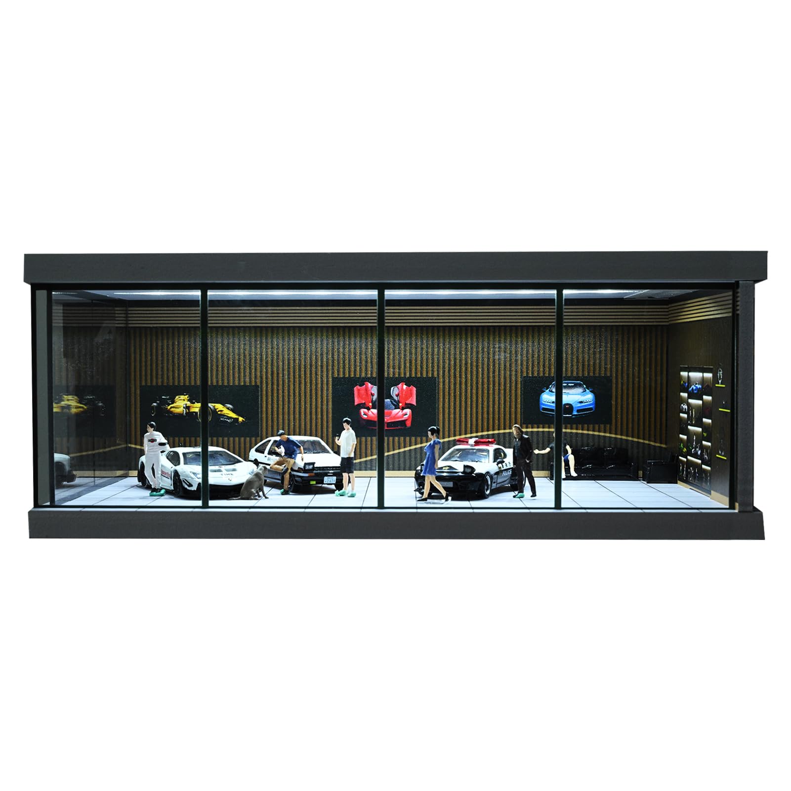 Amazon.co.jp: 1/64 ジオラマ カーガレージ LED照明 シティ