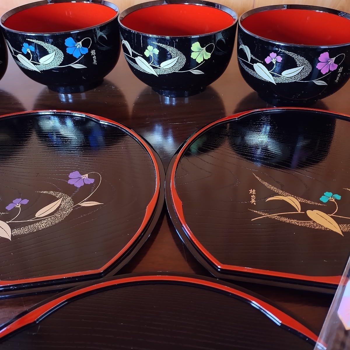 Amazon.co.jp: 込 桂由美 どっしり椀 箸 お盆 セット まとめ売り 和