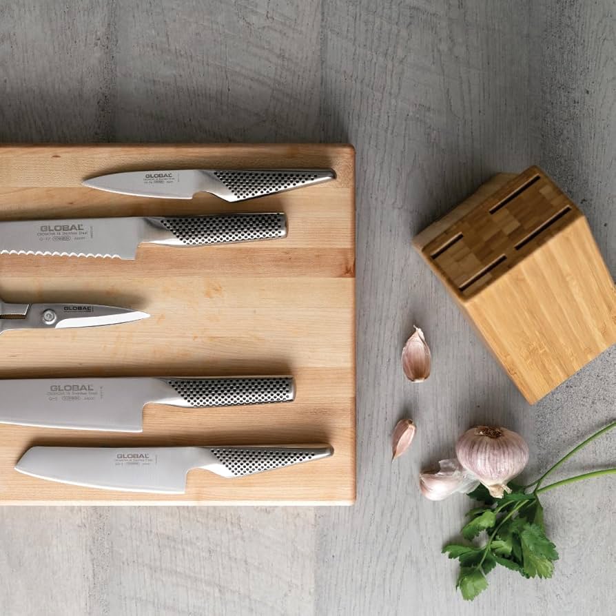 Global Takashi 6-Piece Knife Block Set – Premium Japanese