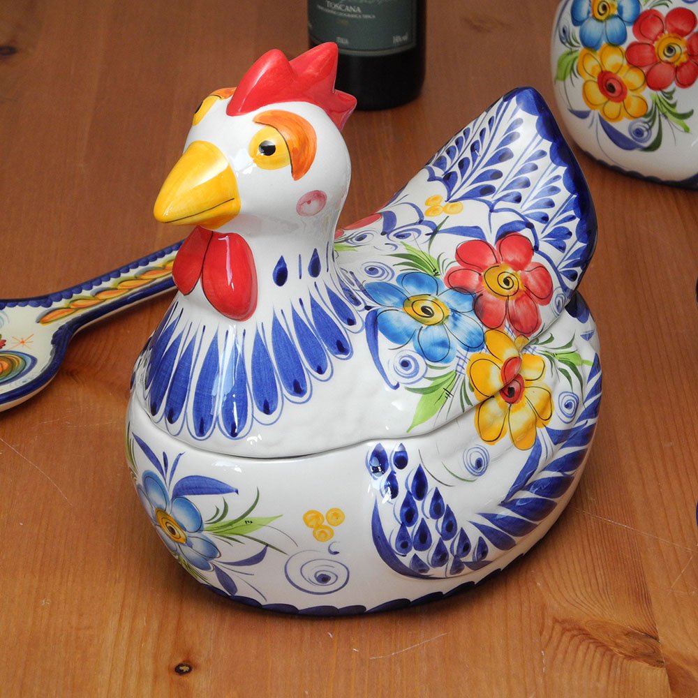 鳥の形の花瓶 花器 小物入れ オブジェ 置物 陶磁製 ポルトガル製