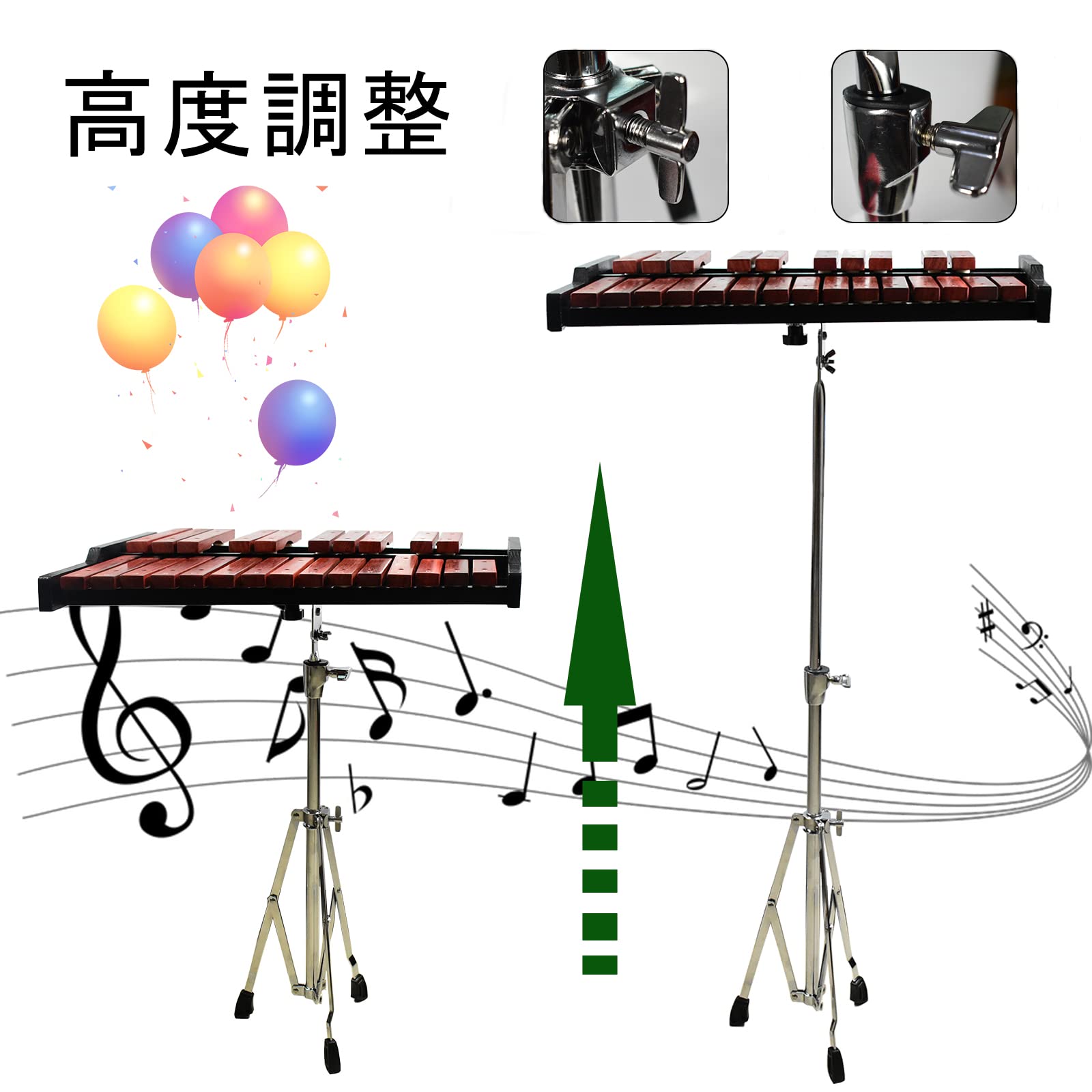 Amazon | Enhong 25音 木琴 卓上木琴 パーカッション 2本マレット付き