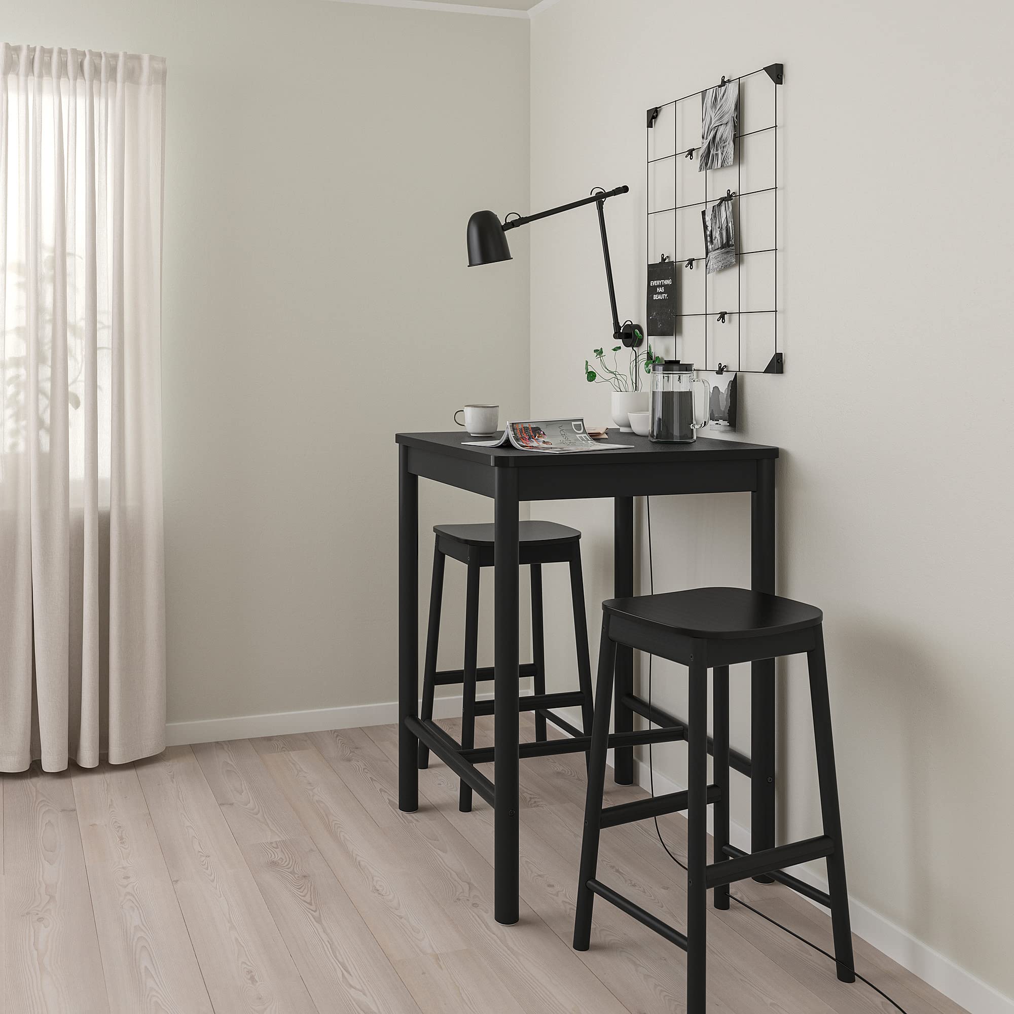 Amazon｜IKEA RÖNNINGE バーテーブル、75x75cm、ブラック｜カウンター
