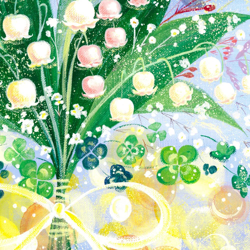 Amazon.co.jp: 絵画 インテリア すずらん ブーケ 「巡る幸せを花束に