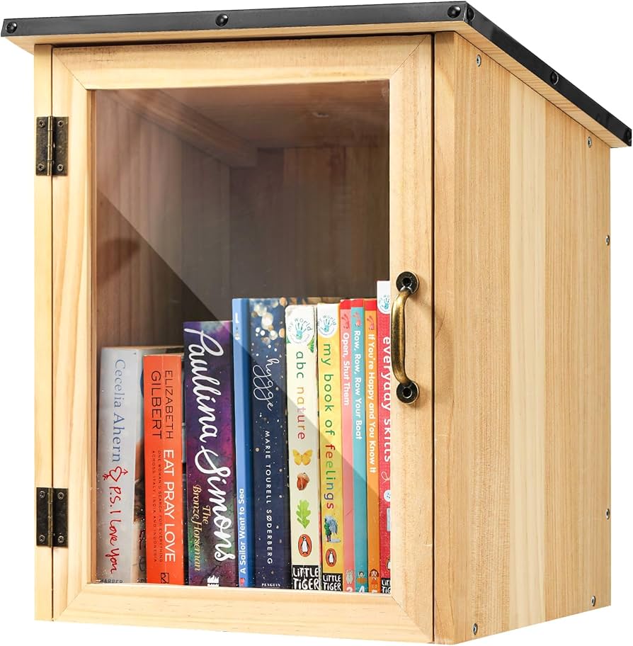 Amazon.com: zunzingy Little Library Box Outdoor, Waterproof Wooden