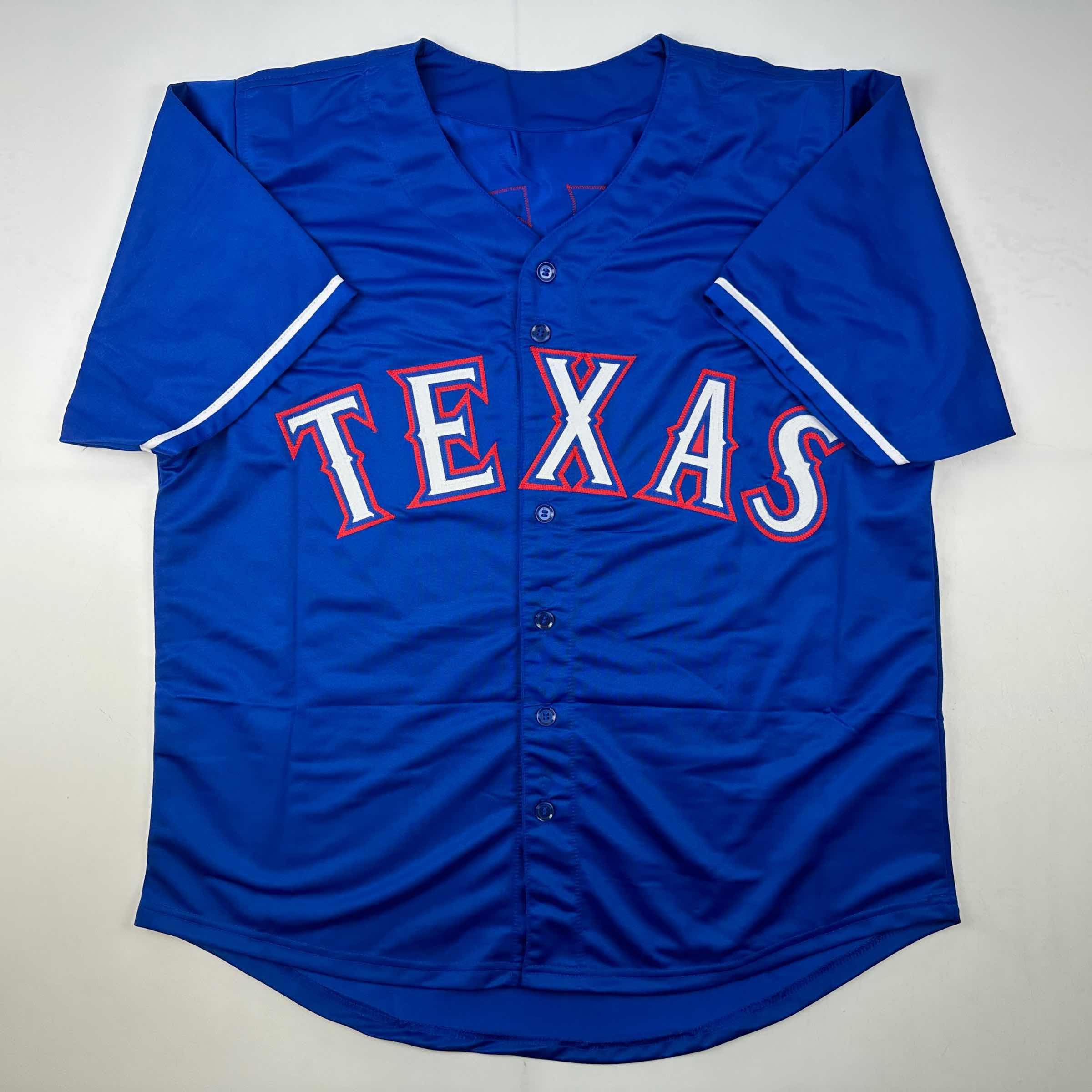 Facsimile Autographed Adrian Beltre Texas Blue Reprint Laser Auto
