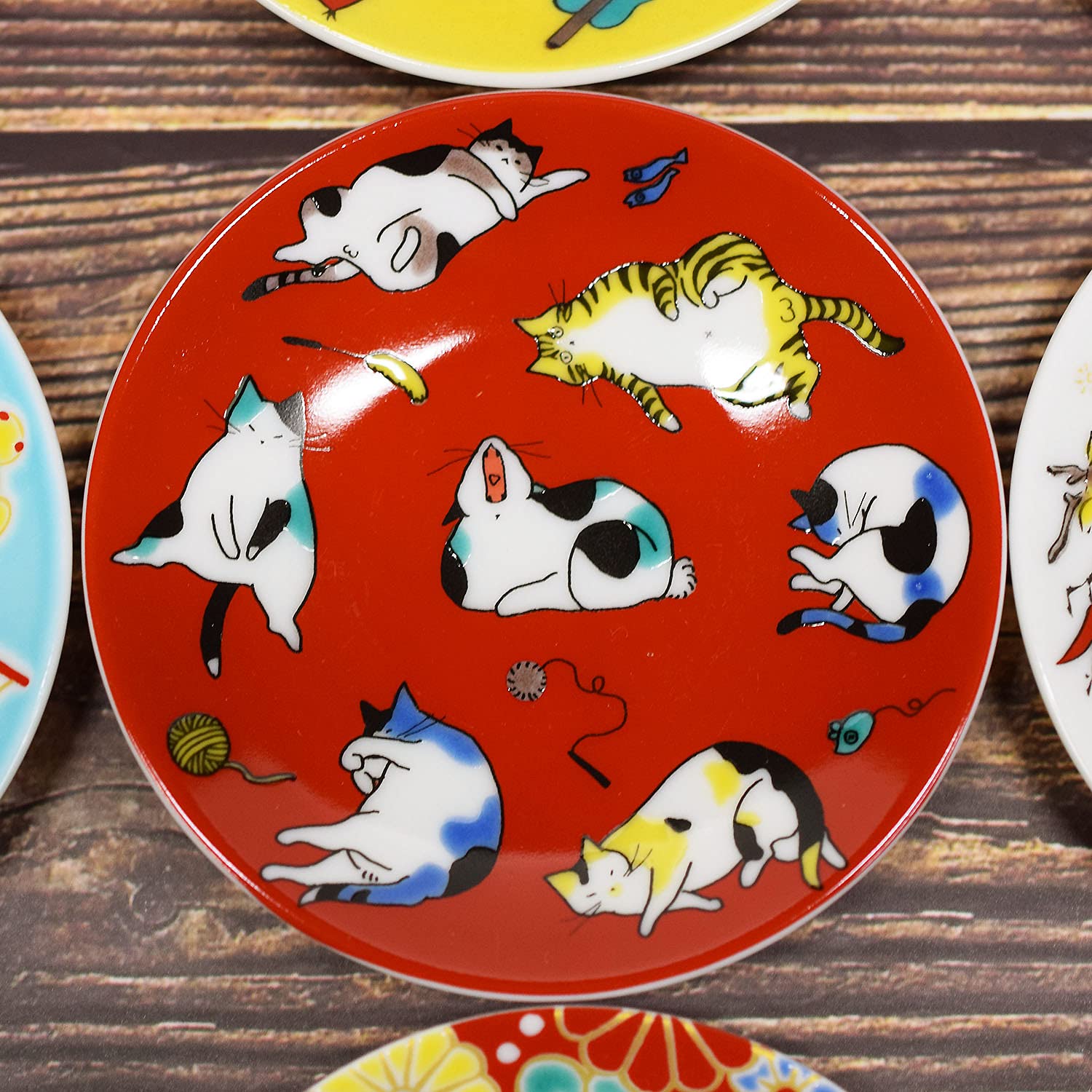 Amazon｜和座の蔵 お皿 おしゃれ 九谷焼 縁起 豆皿 ねこ 陶器 小皿