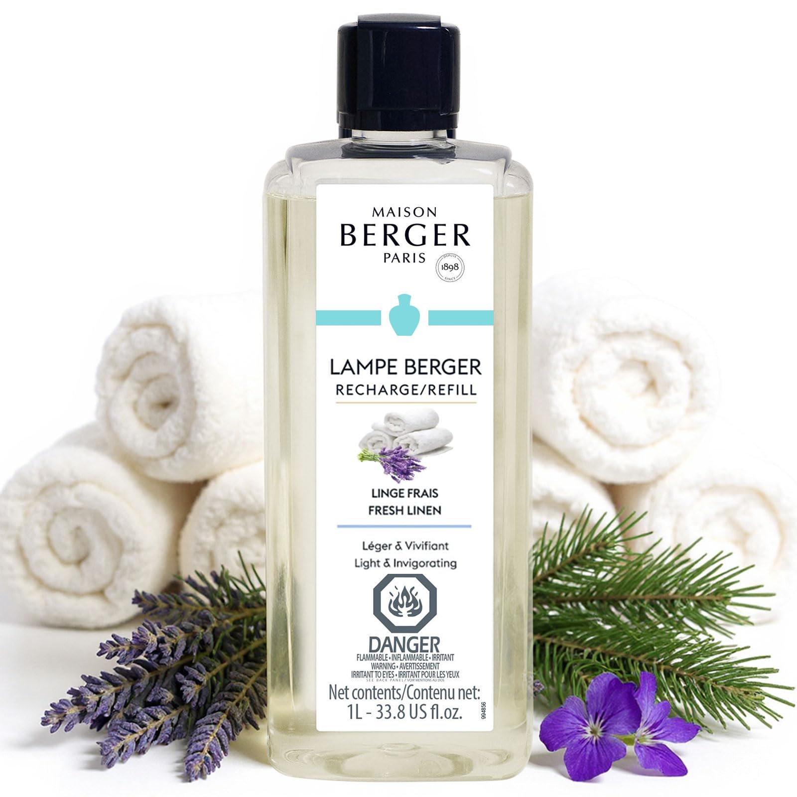Amazon.com: Maison Berger Fresh Linen Lampe Berger Refill, 1 Liter