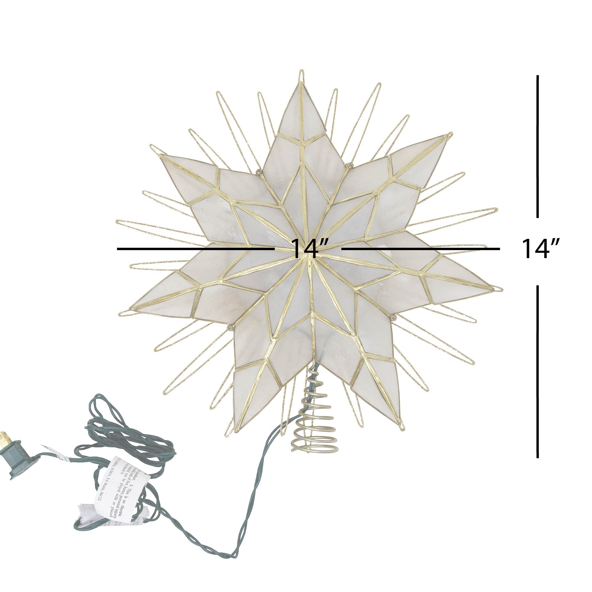 Amazon.com: Kurt Adler 14-Inch 7-Point Natural Capiz Star Lighted