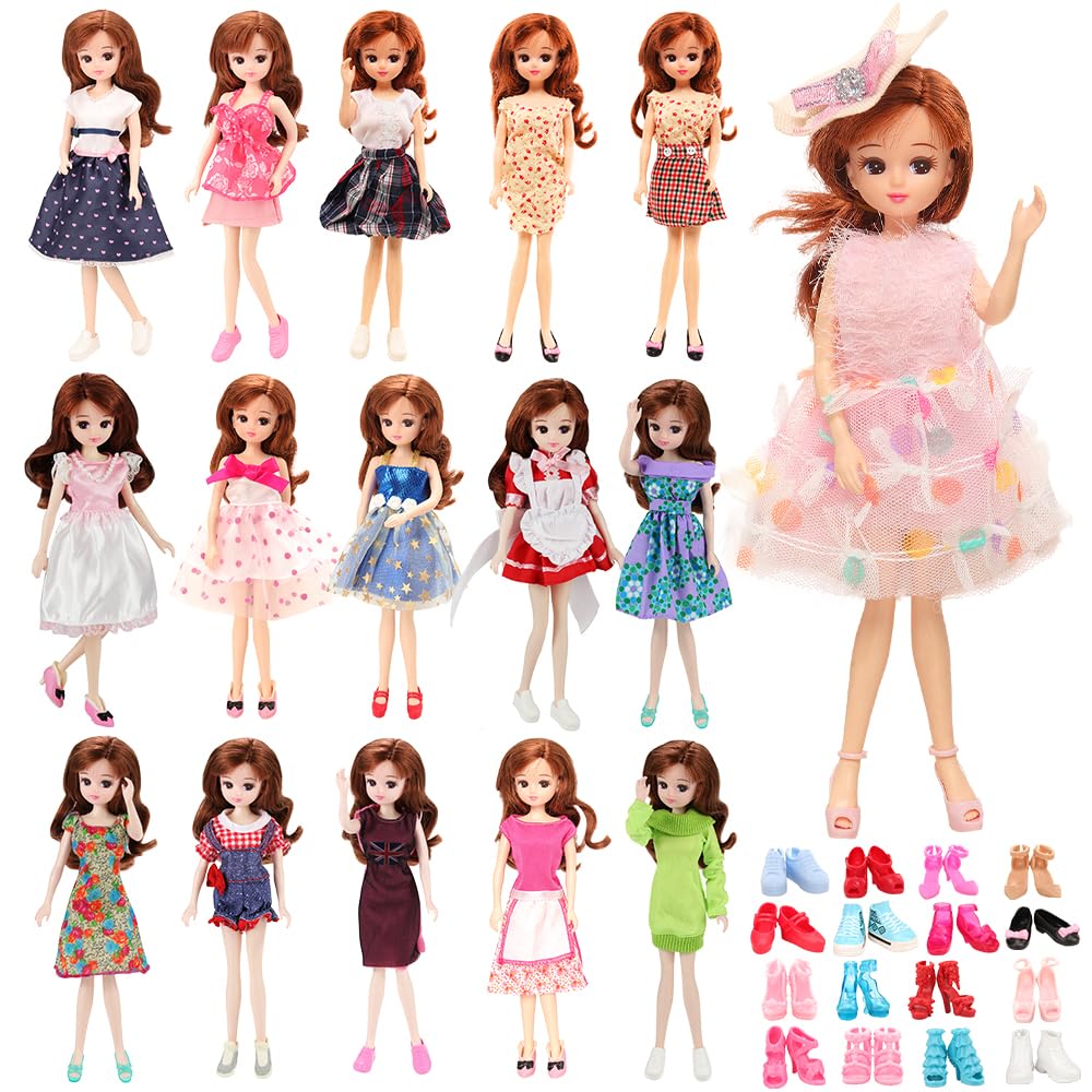 Amazon.co.jp: Barwa りかちゃん人形用ドレス 22㎝人形用洋服 6個
