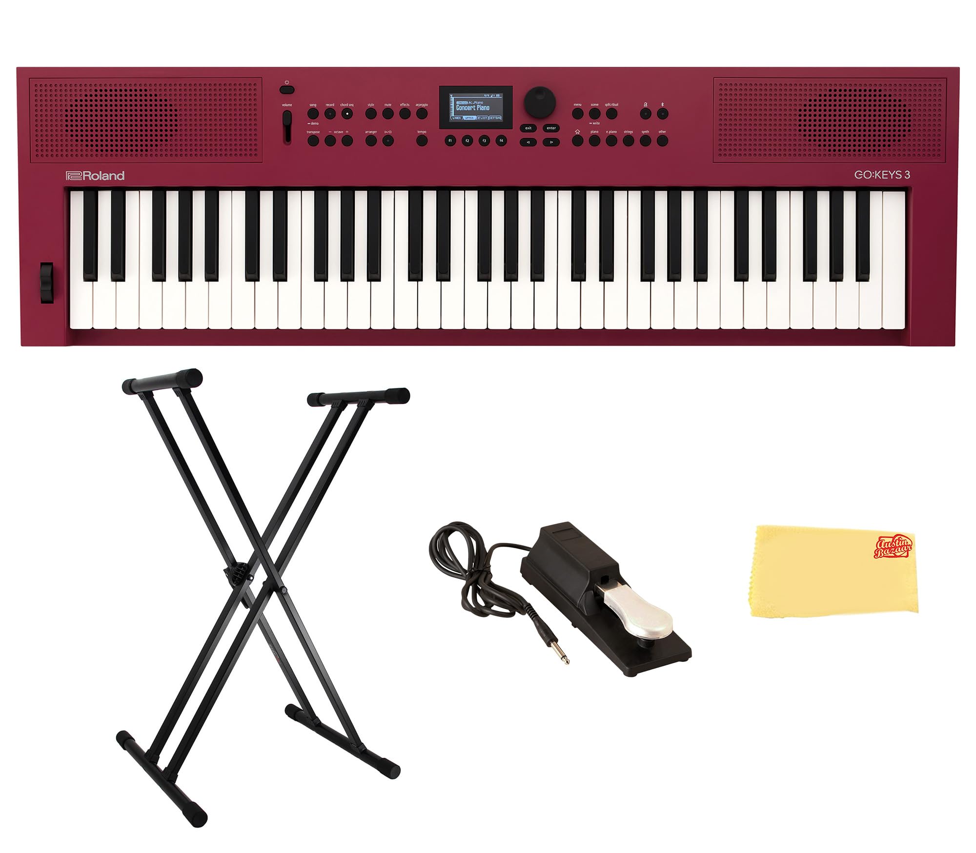 Amazon.com: Roland GO:KEYS 3 Red Music Creation Keyboard Bundle