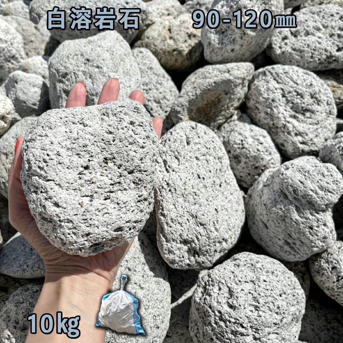 Amazon.co.jp: 庭石 ごろた石 坪庭 アプローチ脇 白溶岩石（90～120mm