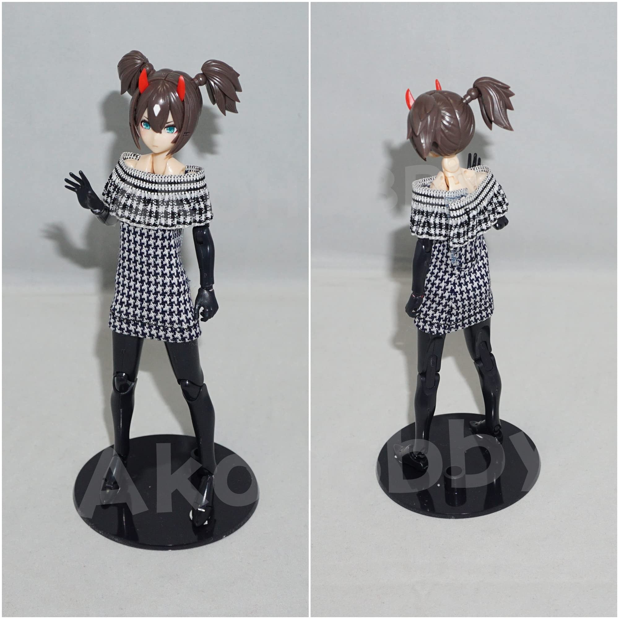 Amazon.co.jp: 1/12 ワンピース 千鳥格子 ハウンドトゥース ドレス AKO