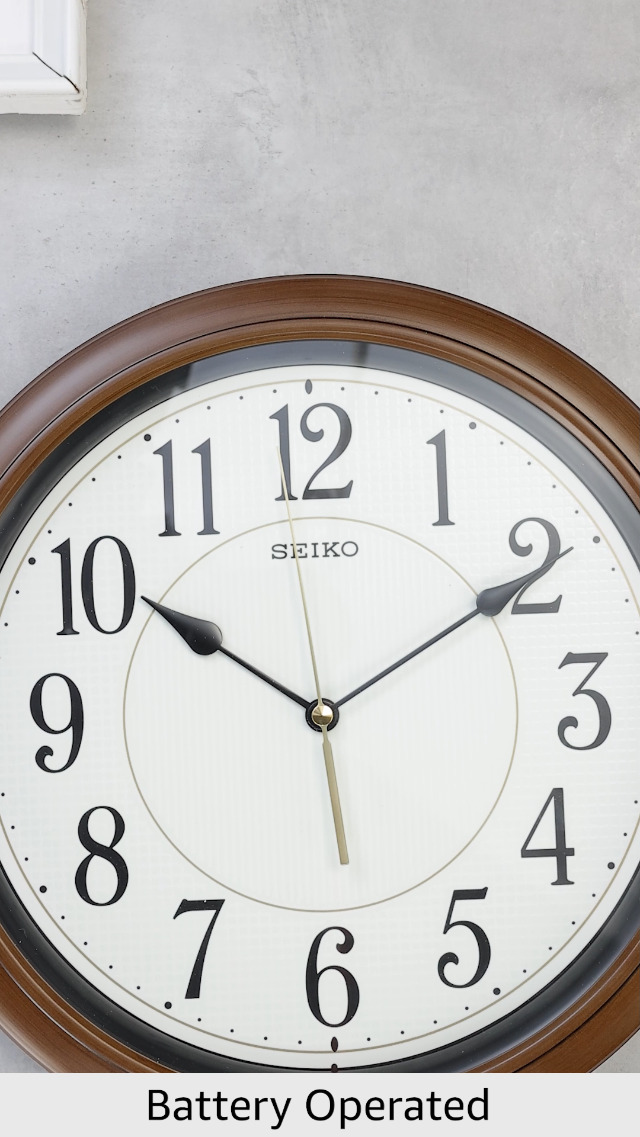 Amazon.com: Seiko 13 Inch Numbered Wood Finish Wall Clock,Brown