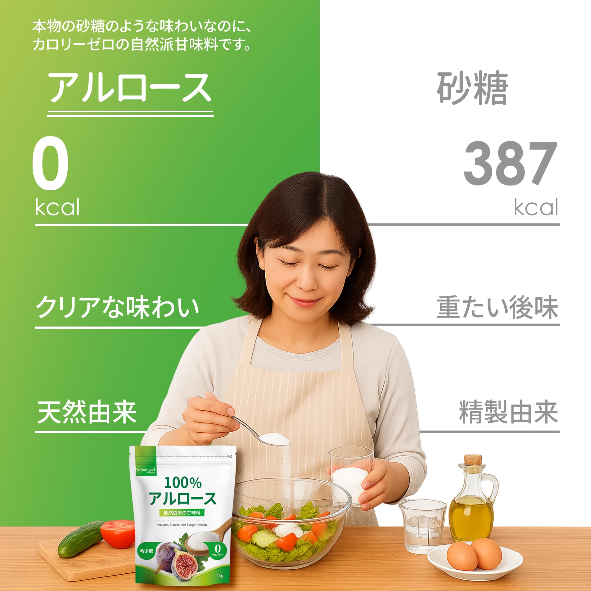 Amazon.co.jp: 100% アルロース 1kg 粉末【日本語表記】ゼロカロリー