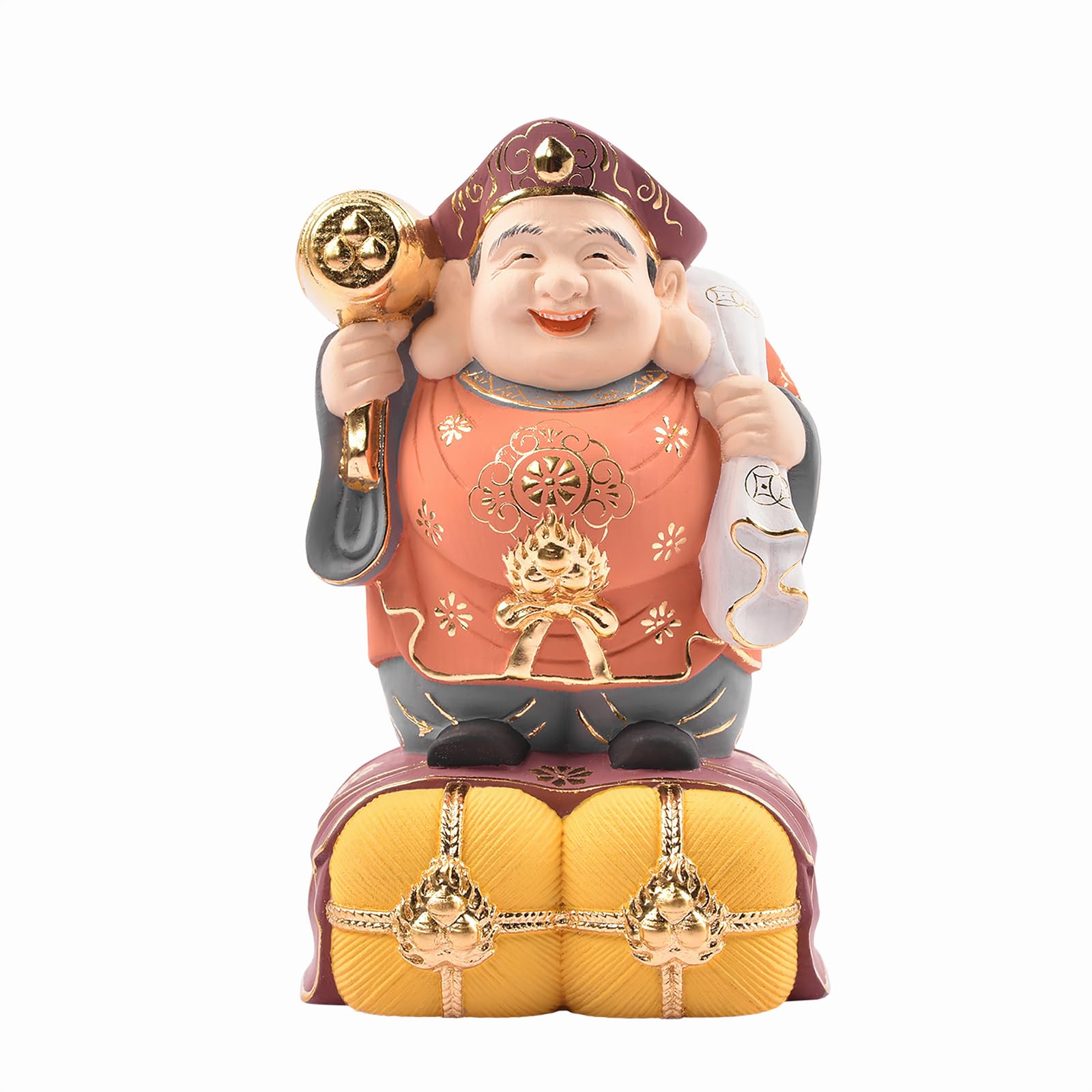 Amazon｜繁樓藝雕 七福神 大黒天 木彫り 桧木製 縁起物 玄関置物 開運