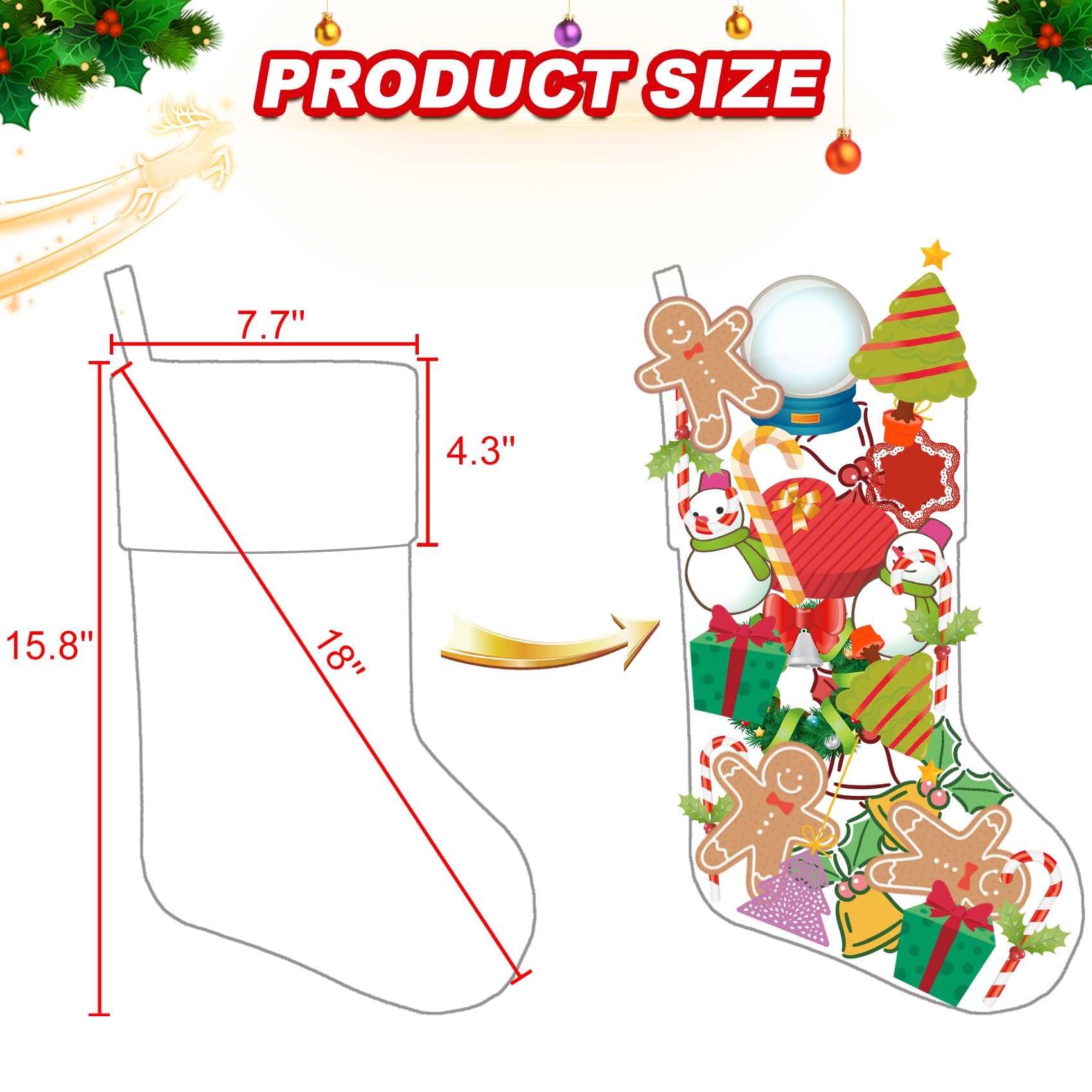 Amazon.co.jp: DearSun クリスマスストッキング 18インチ 刺繍ネーム