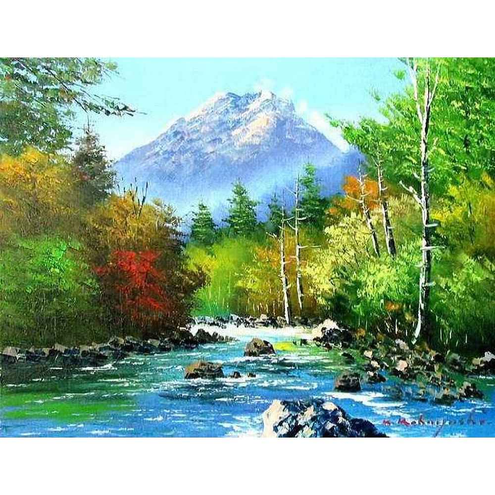 Amazon.co.jp: 小林幸三 焼岳 F20号 受注制作 油彩画 油絵 風景画 長野