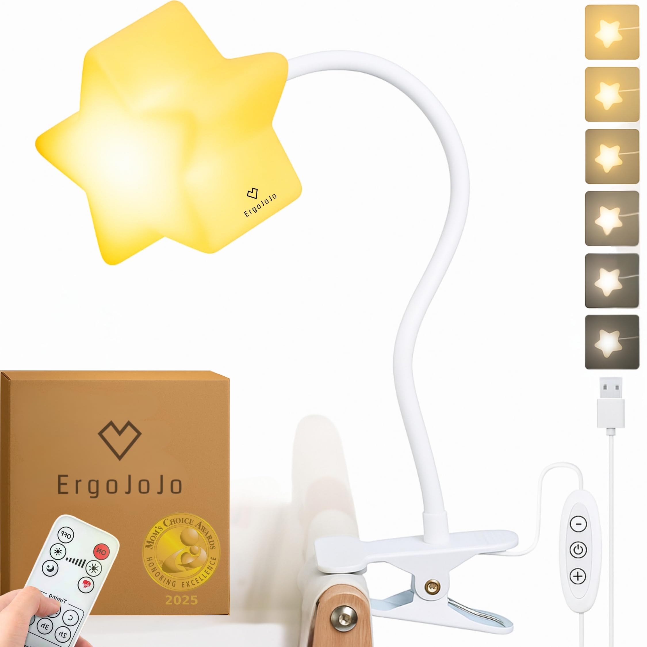 Amazon.co.jp : ErgoJoJo製 LED クリップ 星形 スター ライト 4段階の