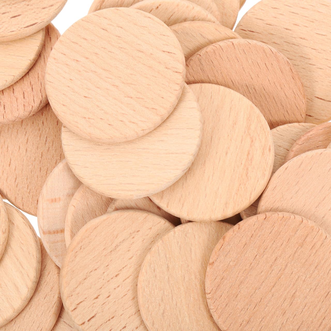 Amazon.co.jp: 50pcs 円形 板 木材 丸い 木の板 スライス ディスく
