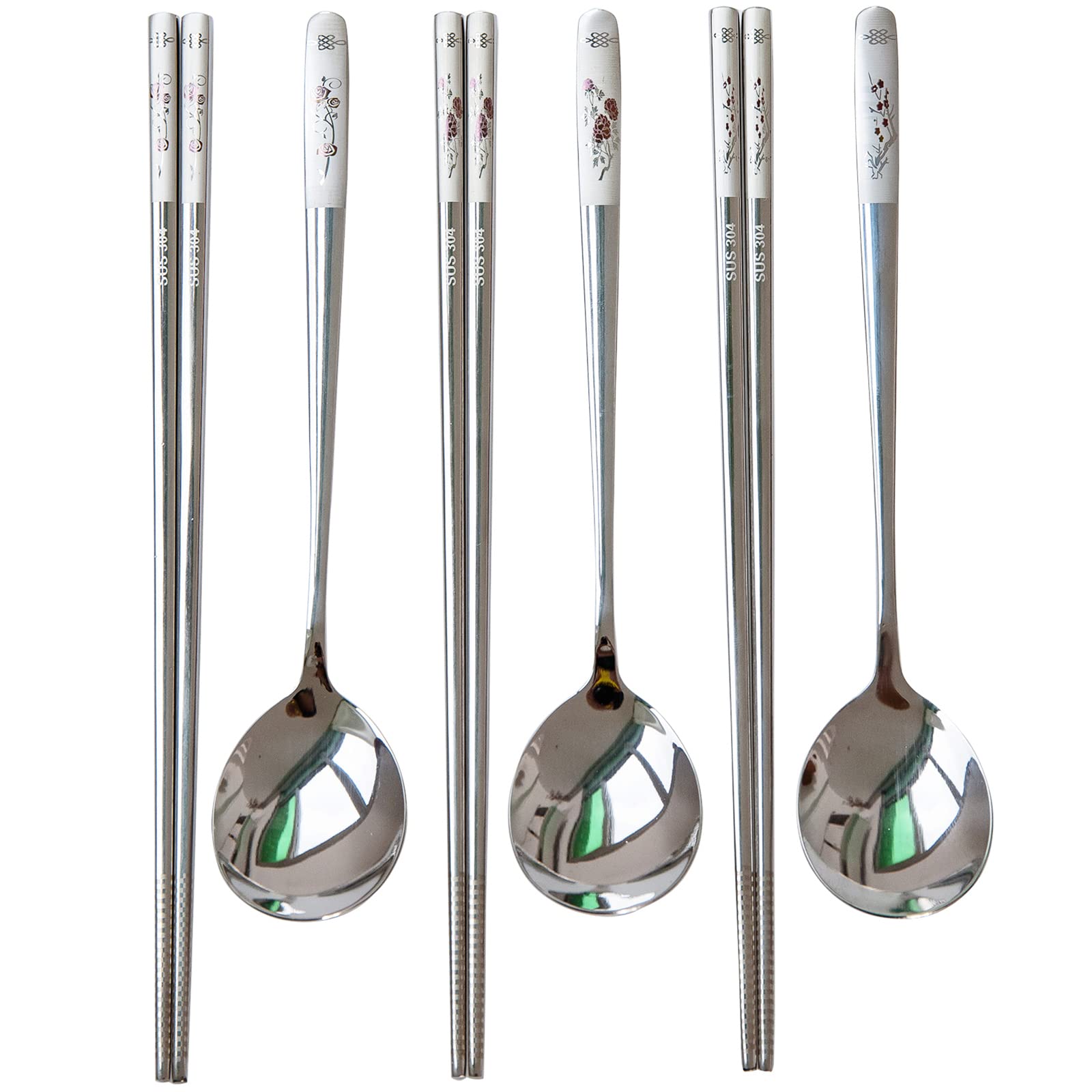 Amazon.com: YAPULLYA Reusable Chopstick and Spoon Set, Korean Long