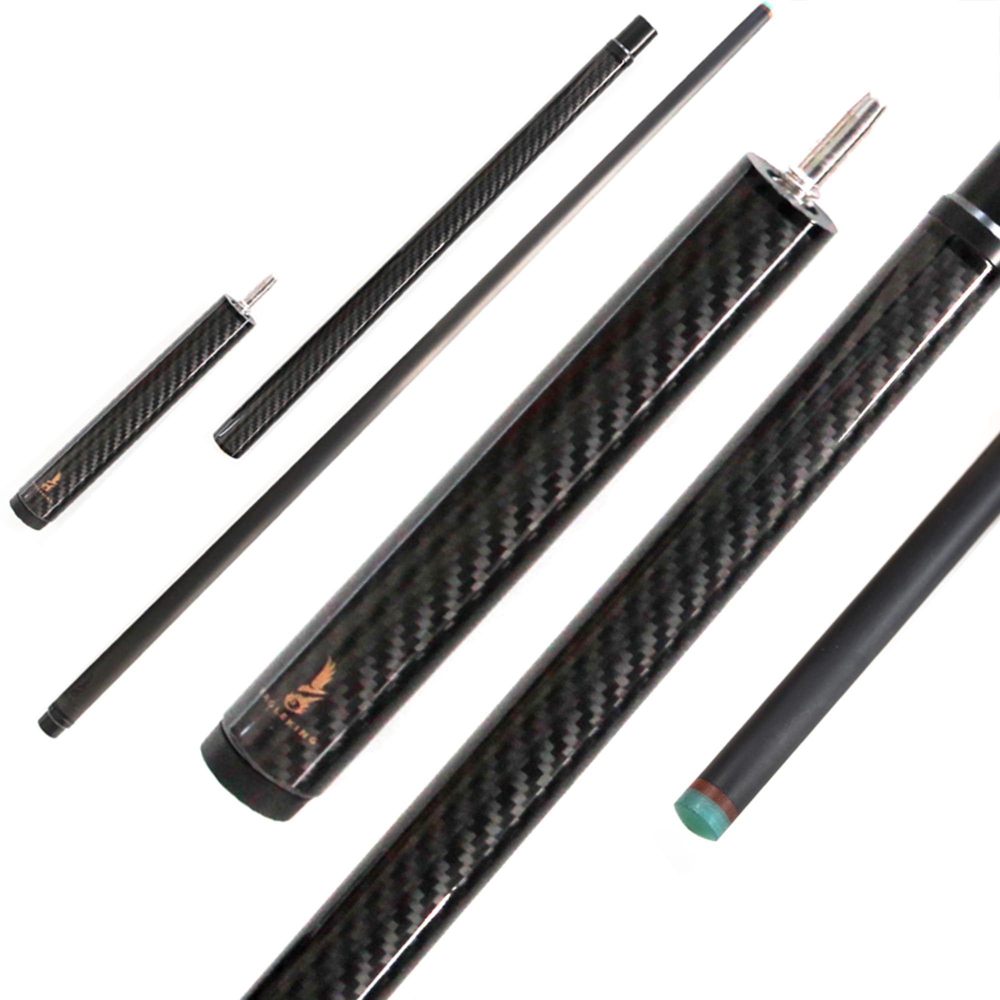 Amazon.co.jp: KHEALING ビリヤード キュー カーボン 電木皮頭 黒電木