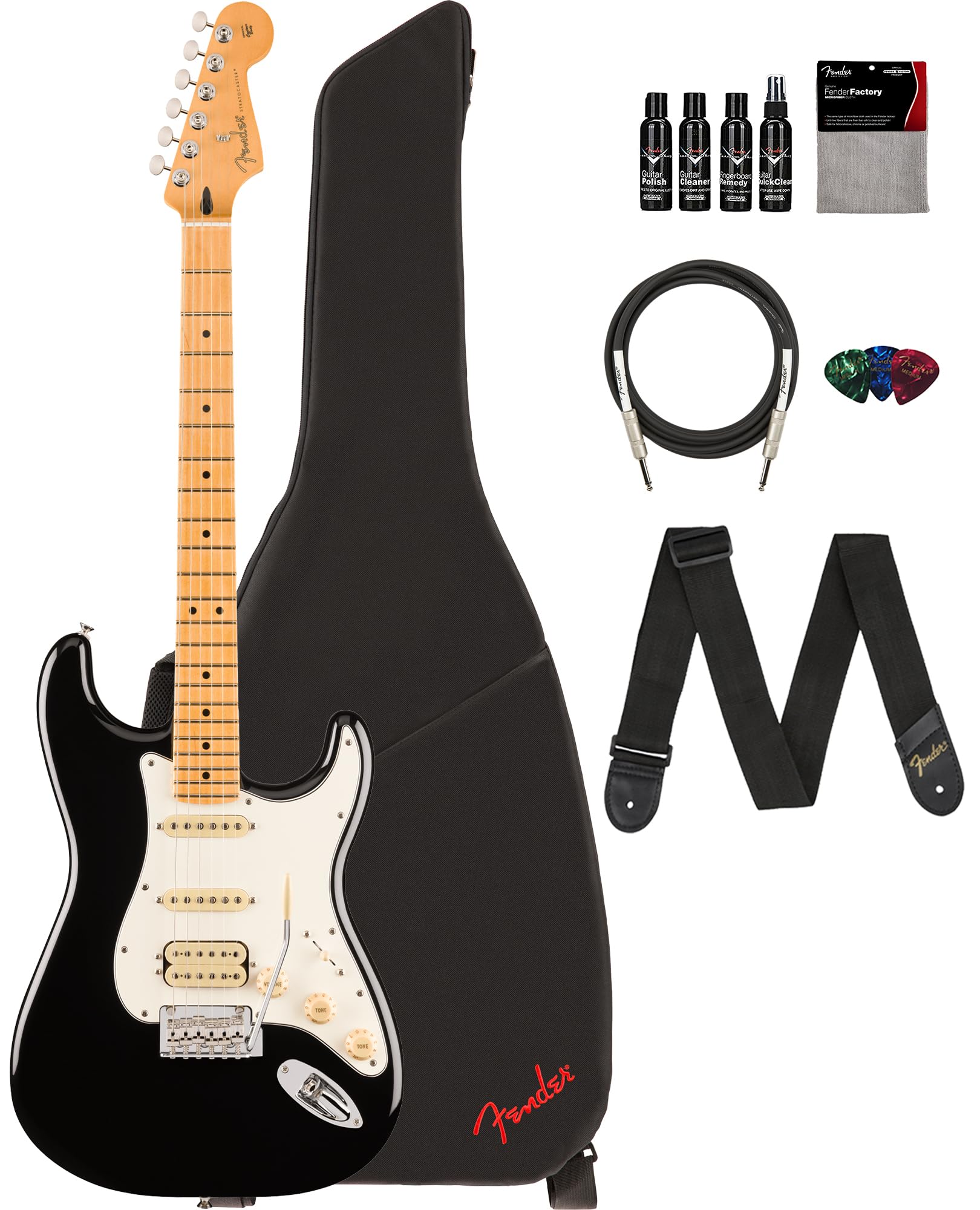 Amazon.com: Fender Player II Stratocaster HSS - Black Bundle with